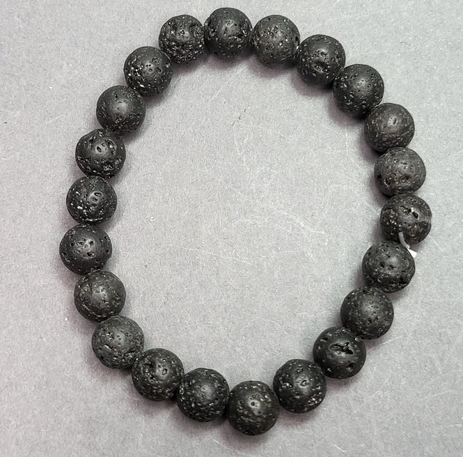 Hovedbilde Kulearmbånd av lava (basalt), 18 cm, 10 mm kuler