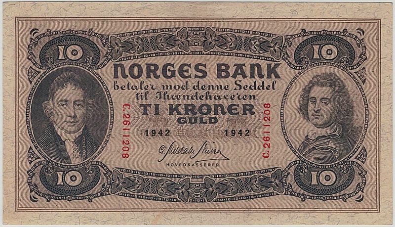 10 kroner 1942 C, kv. 01