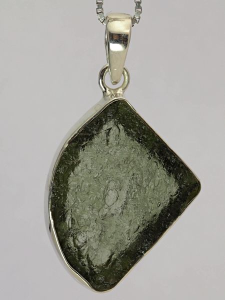 Hovedbilde Moldavitt fra Chlum, Tsjekkia, sølvanheng, 3,58 gram