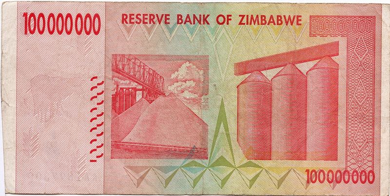 Zimbabwe, 100 000 000 dollars 2008